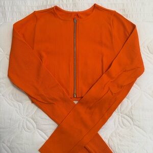 Garage Orange Ribbed Crop Top